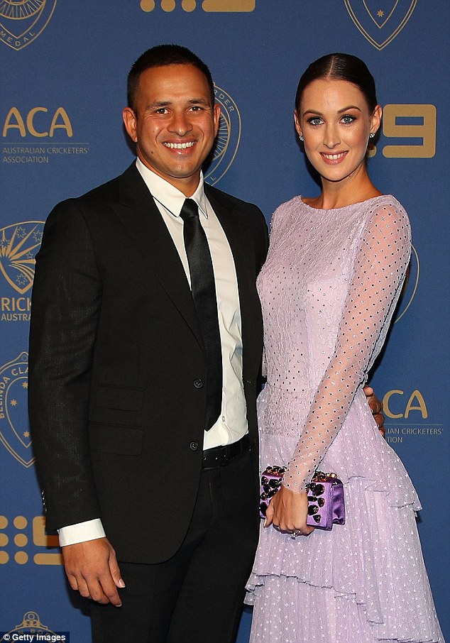 Usman Khawaja and his wife Rachel McLellan